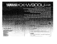 Yamaha KXW-900-U - Owners Manual